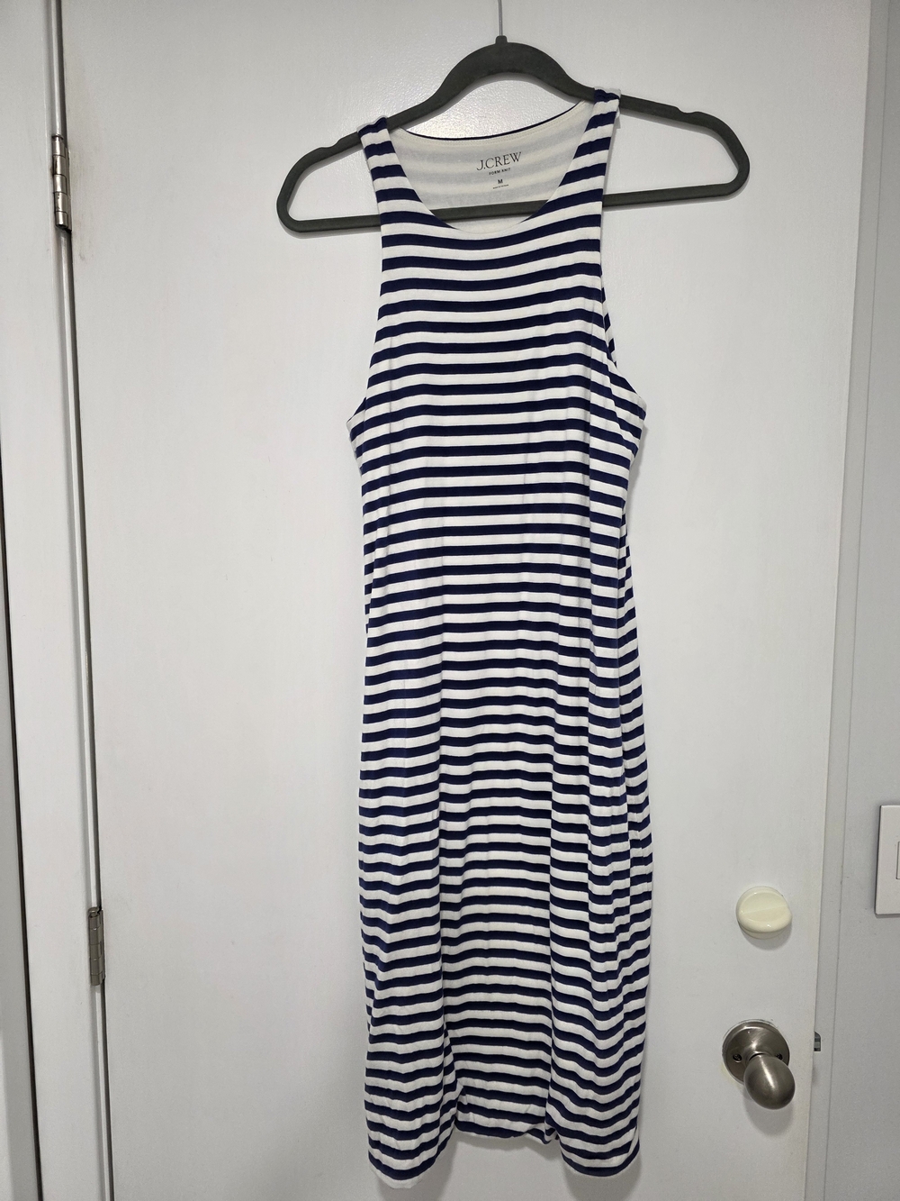 J. Crew Navy & White Striped Midi Tank Dress Size M